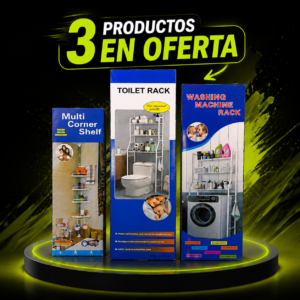 Combo Estante +Organiza de Lavadora+Baño