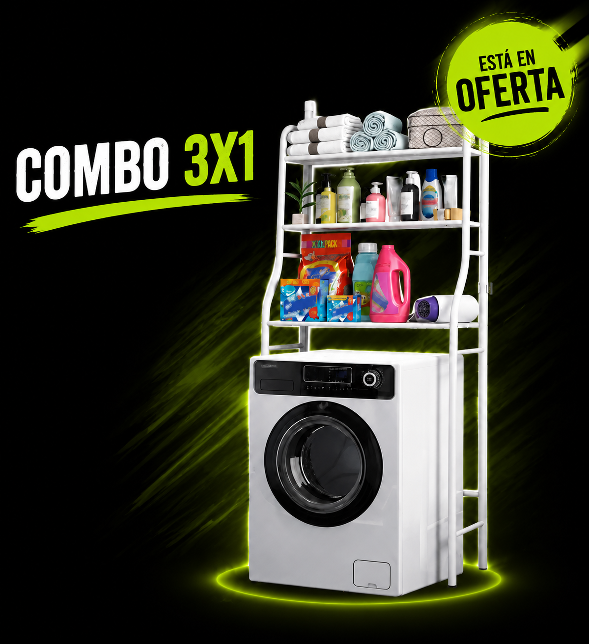Combo Estante +Organiza de Lavadora+Baño - Imagen 2